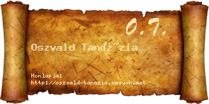 Oszvald Tanázia névjegykártya